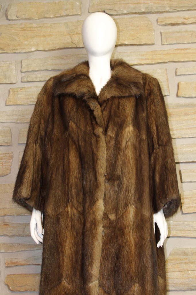 Manteau Fourrure Vison Véritable SPRUNG FRERES Paris - Taille 42, Noir, Occasion Très Bon état